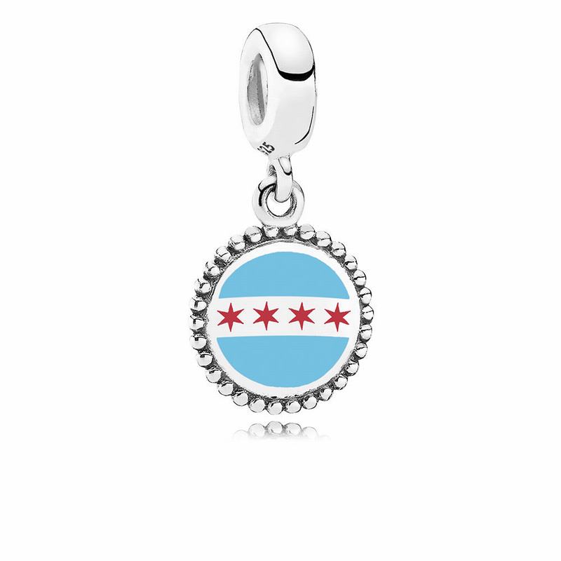 Pandora Chicago Flag Dangle Charm Online NZ, Sterling Silver (172095-JOW)